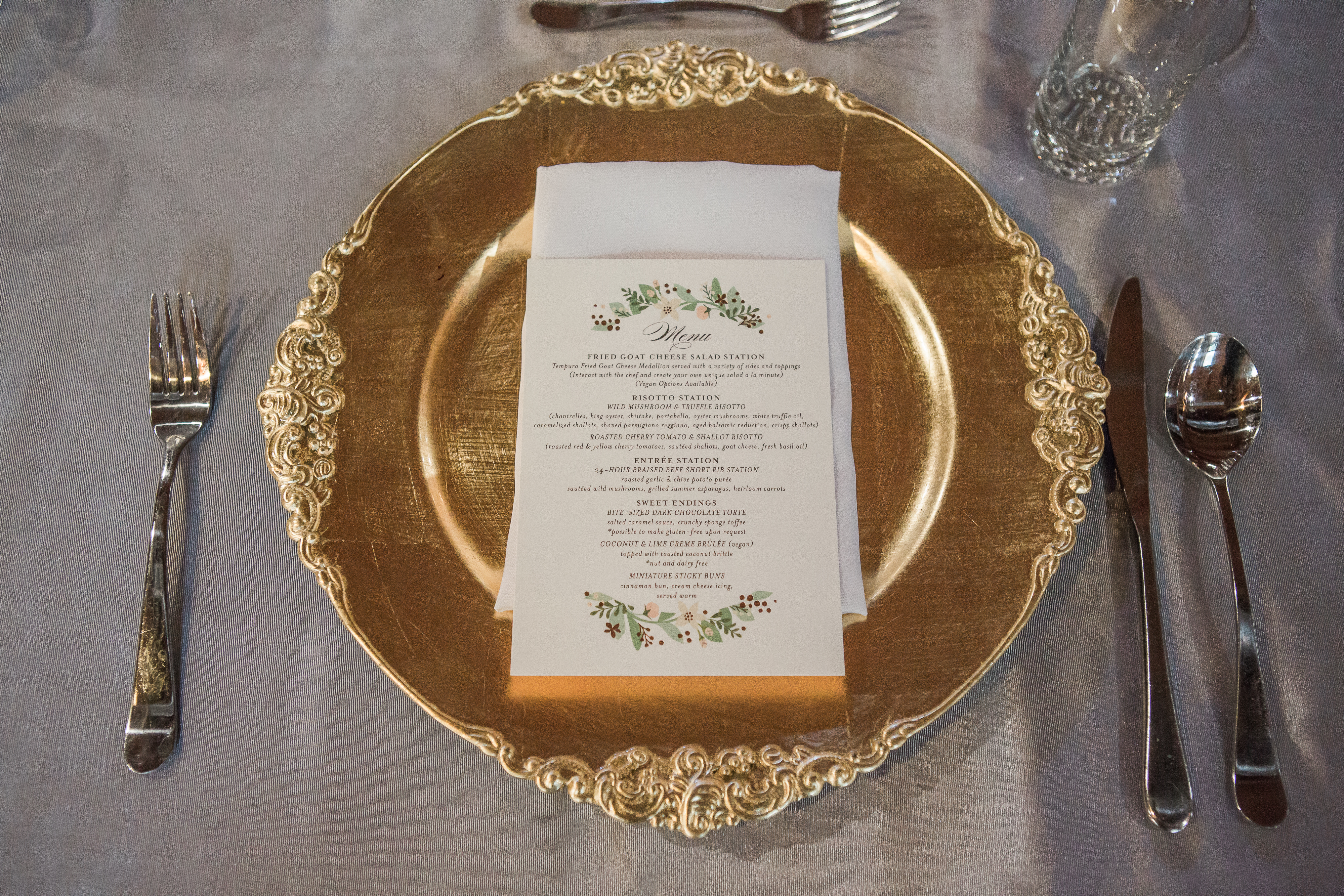 Wedding station and reception detail 1
