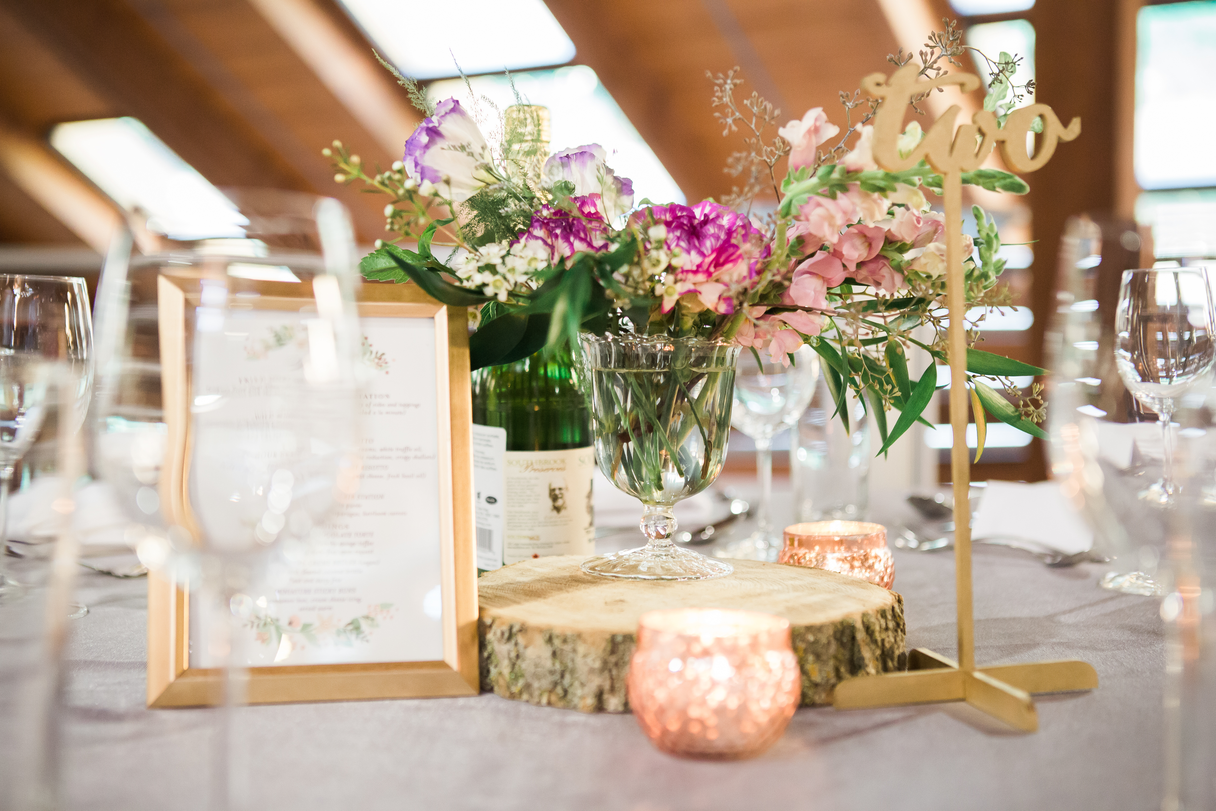 Wedding station and reception detail 2