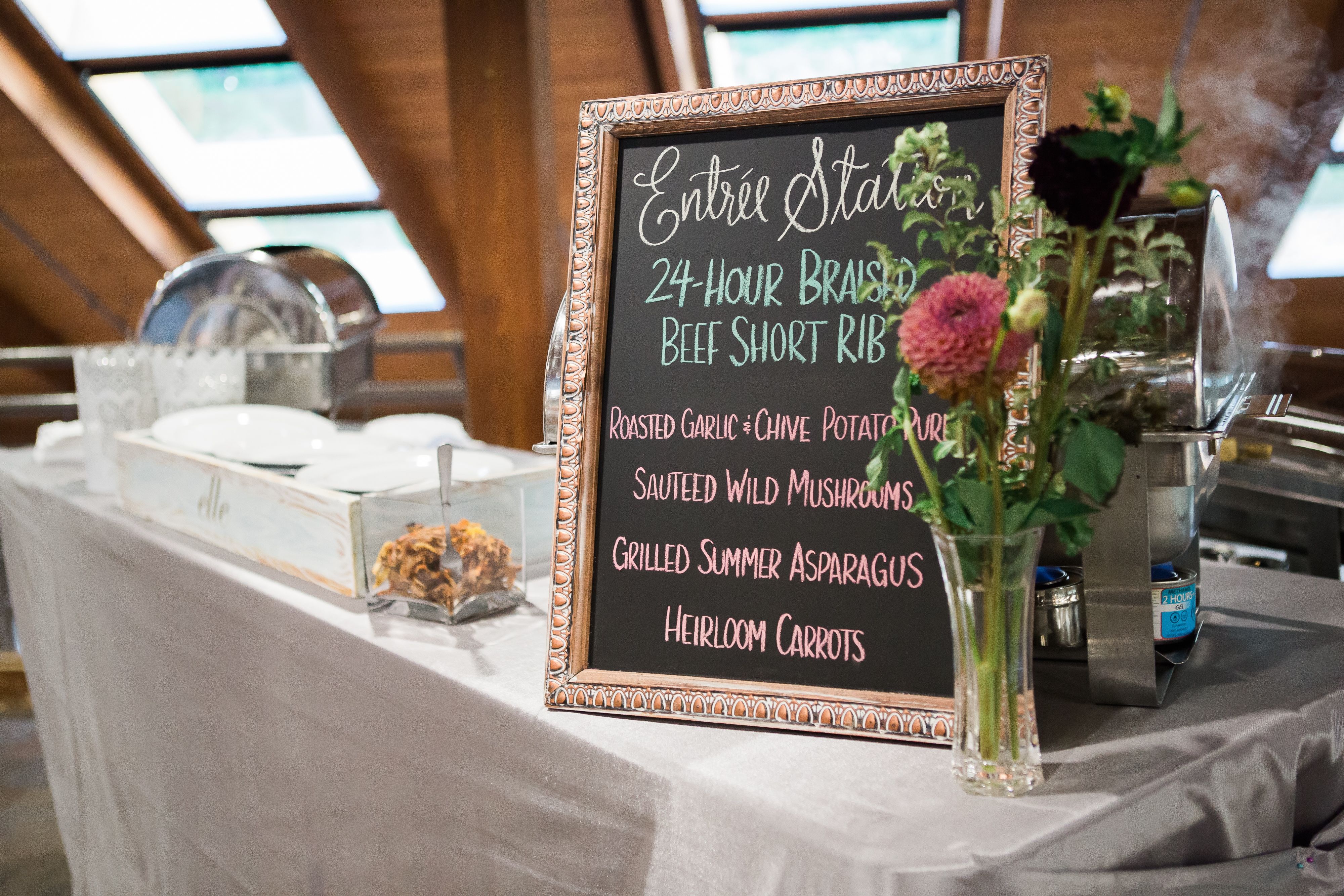 Wedding station and reception detail 4